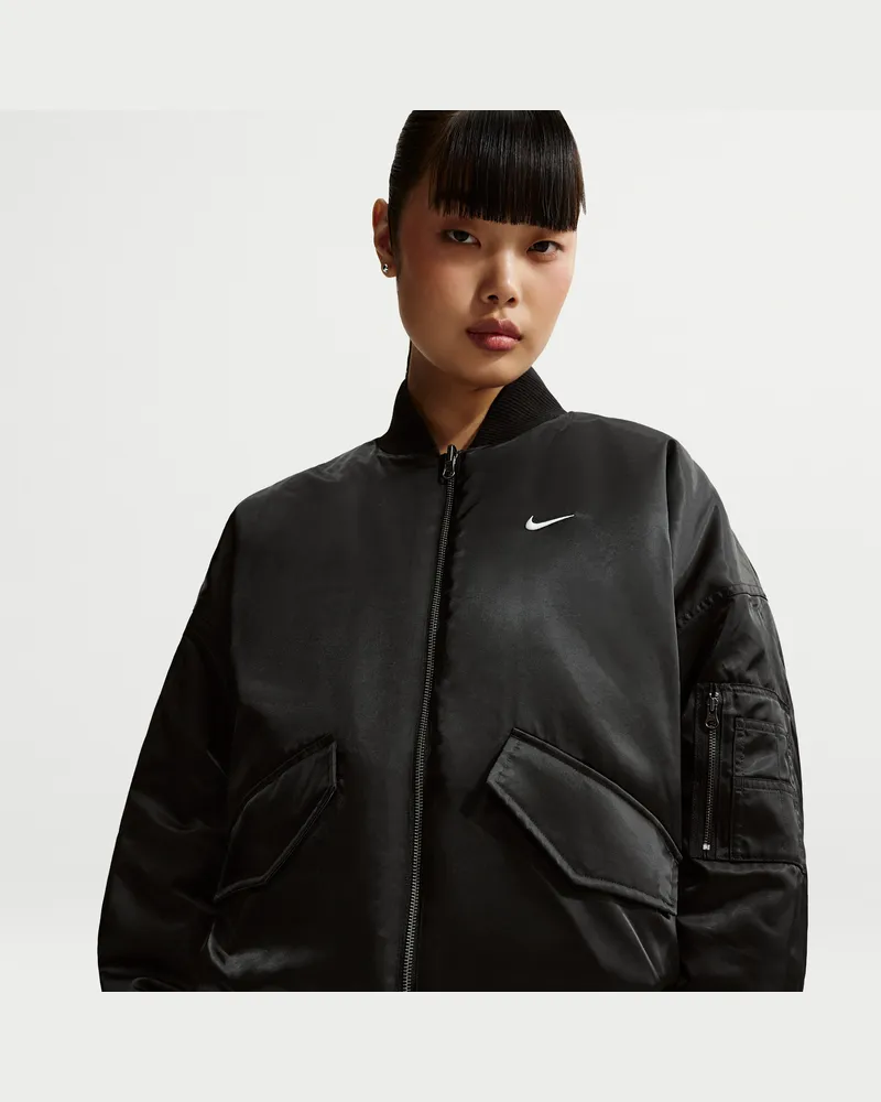 Nike wendbare Therma-FIT Bomberjacke (Damen) - Schwarz Schwarz