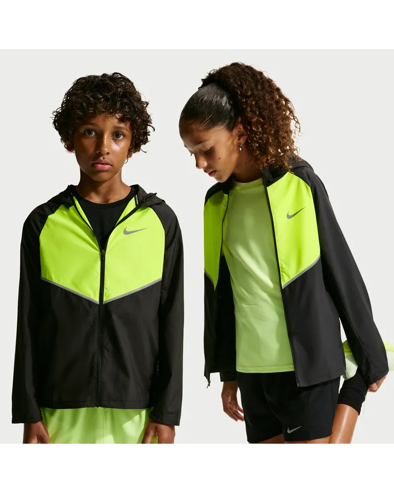 Nike Miler Repel Trainingsjacke mit UV-Schutz (jüngere Kinder) - Schwarz Schwarz