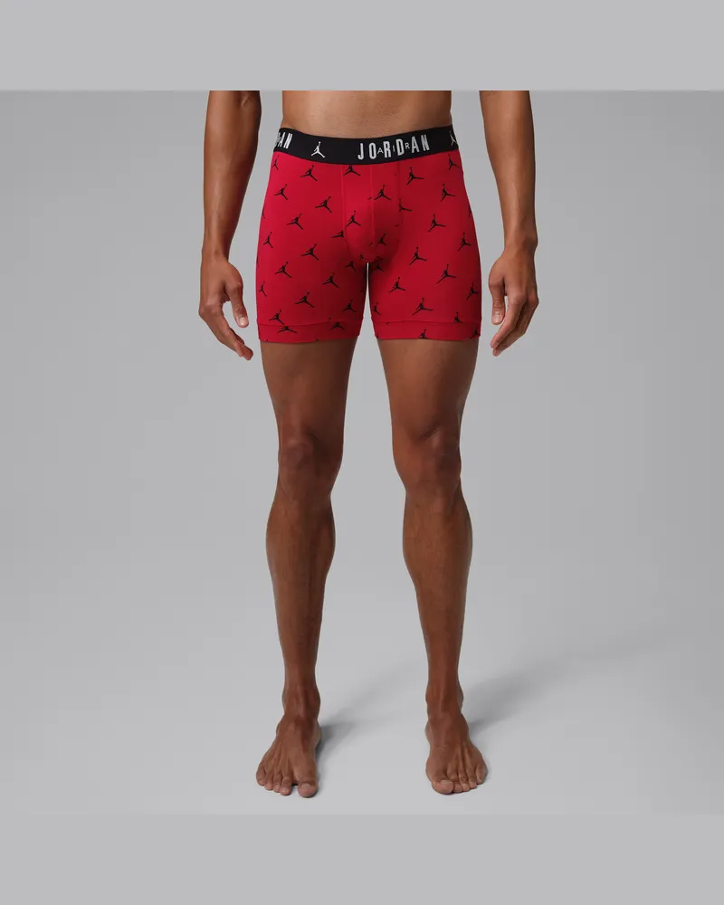 Jordan Flight Essentials Boxershorts aus Baumwolle (Herren, 3er-Pack) - Rot Rot