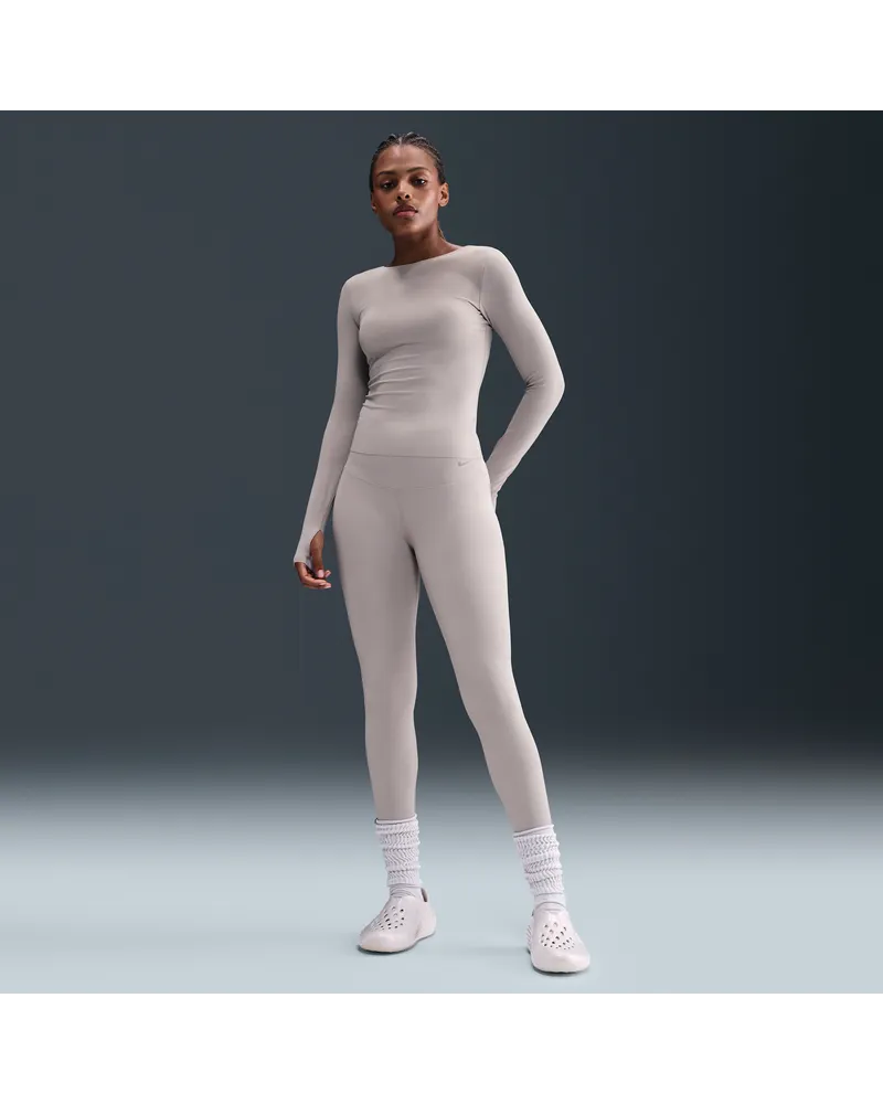 Nike Zenvy 7/8-Leggings mit hohem Bund (Damen) - Grau Grau