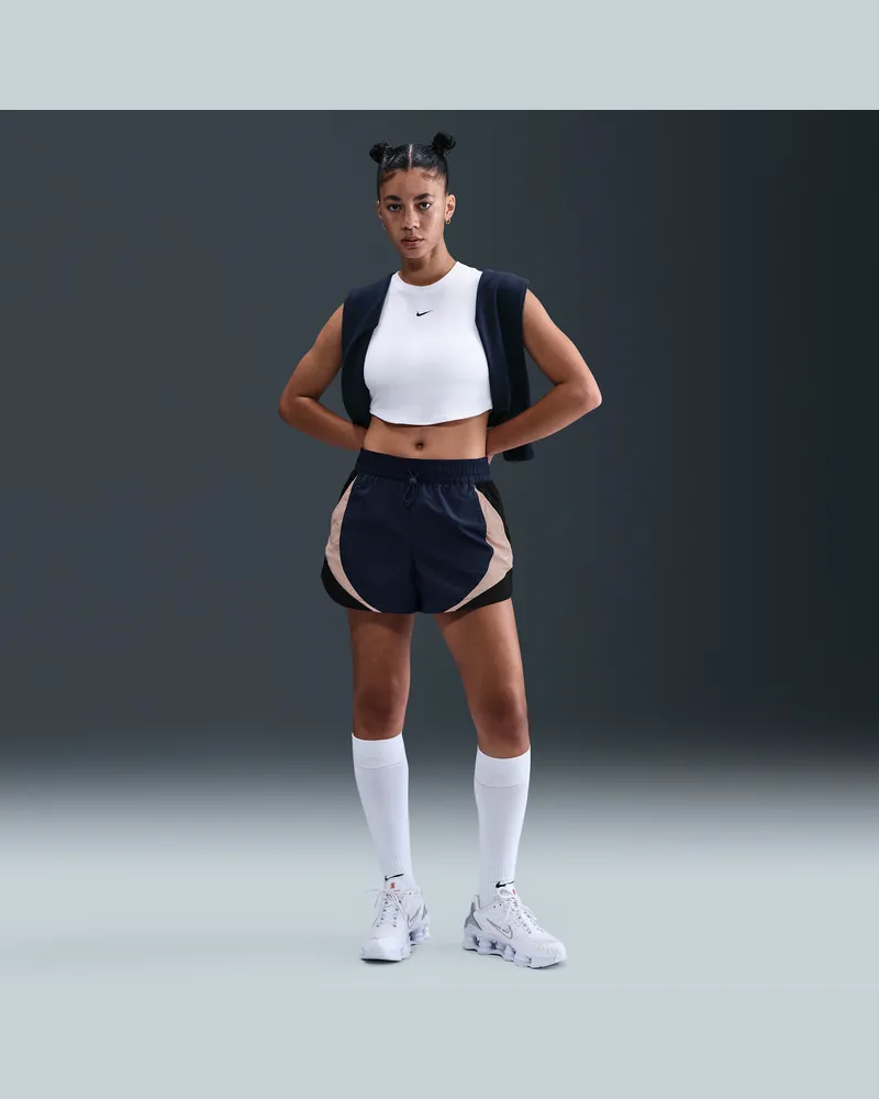 Nike Sportswear weite Track-Shorts mit mittelhohem Bund (Damen) (ca. 7,5 cm) - Blau Blau