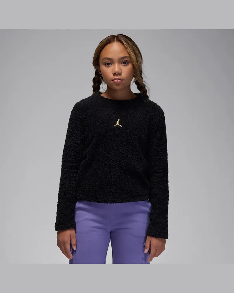 Jordan Mountainside Bouclé-Rundhalsshirt (ältere Kinder) - Schwarz Schwarz