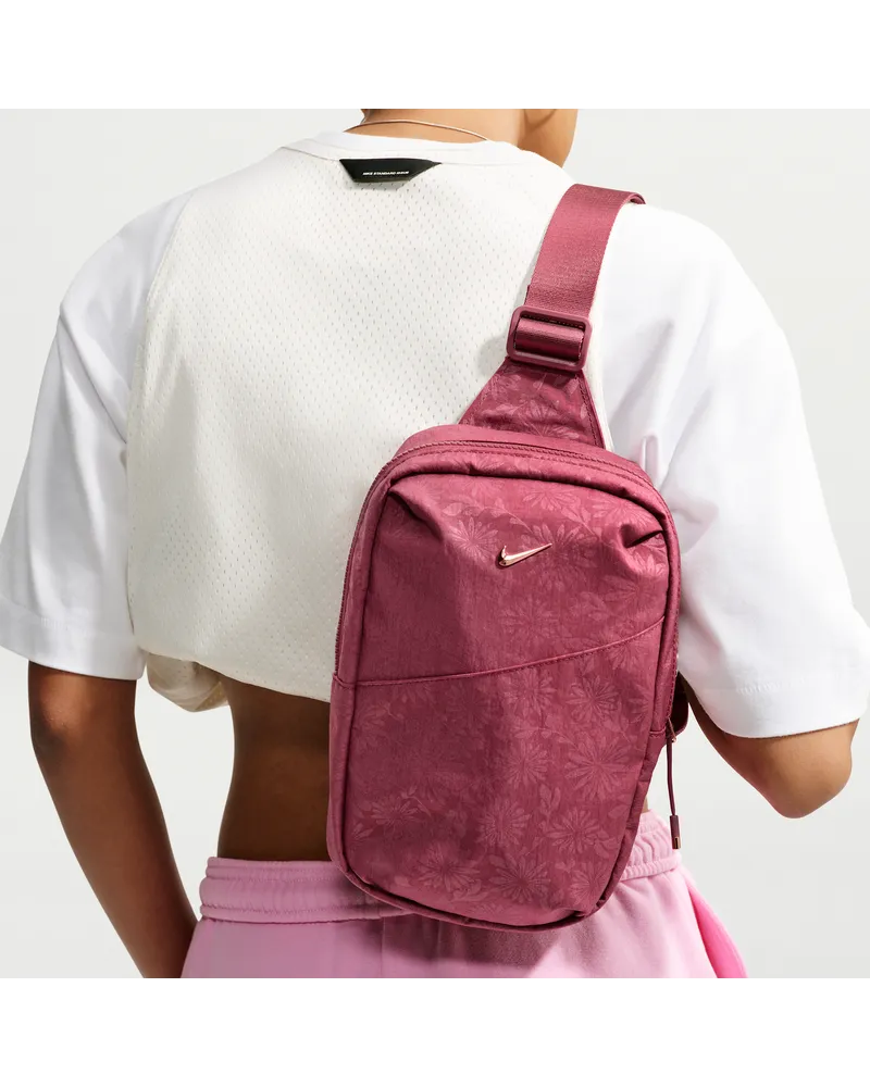 Nike Aura Crossbody-Tasche mit Blumenmuster (5 l) - Rot Rot