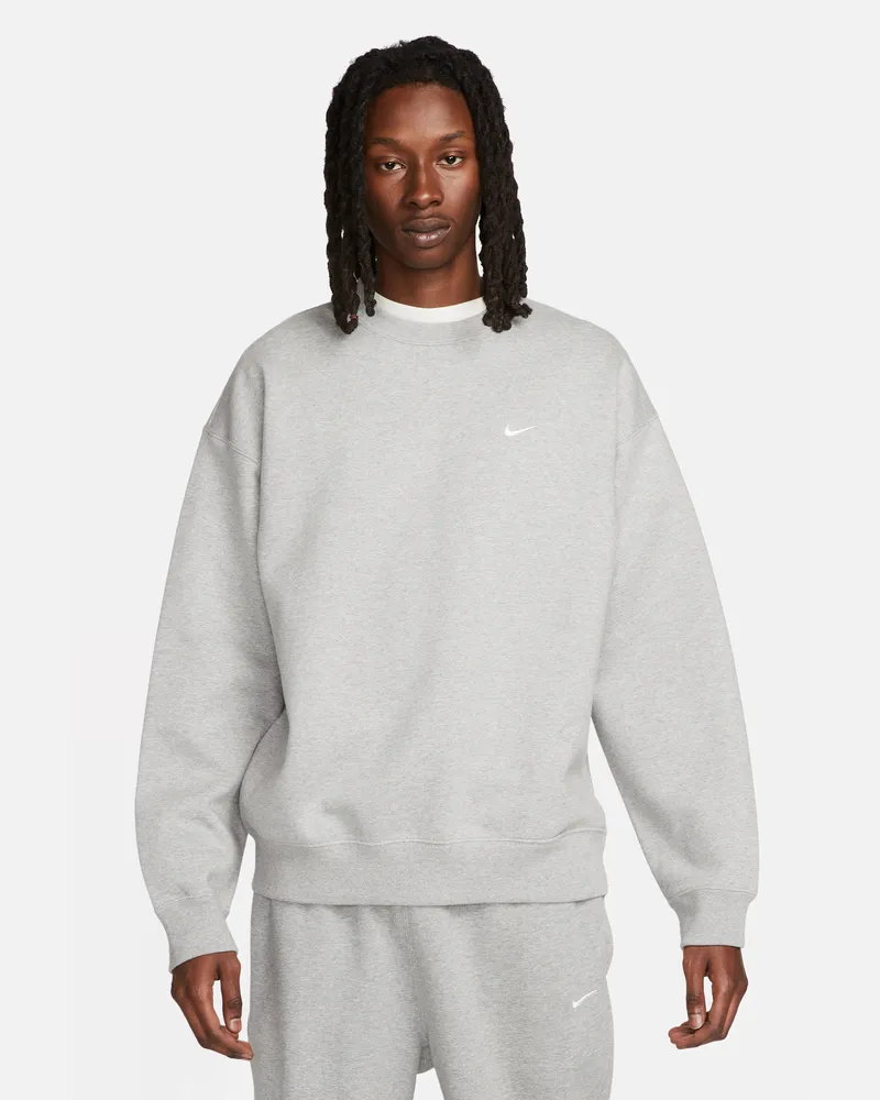 Nike Solo Swoosh Fleece-Rundhalsshirt für Herren - Grau Grau