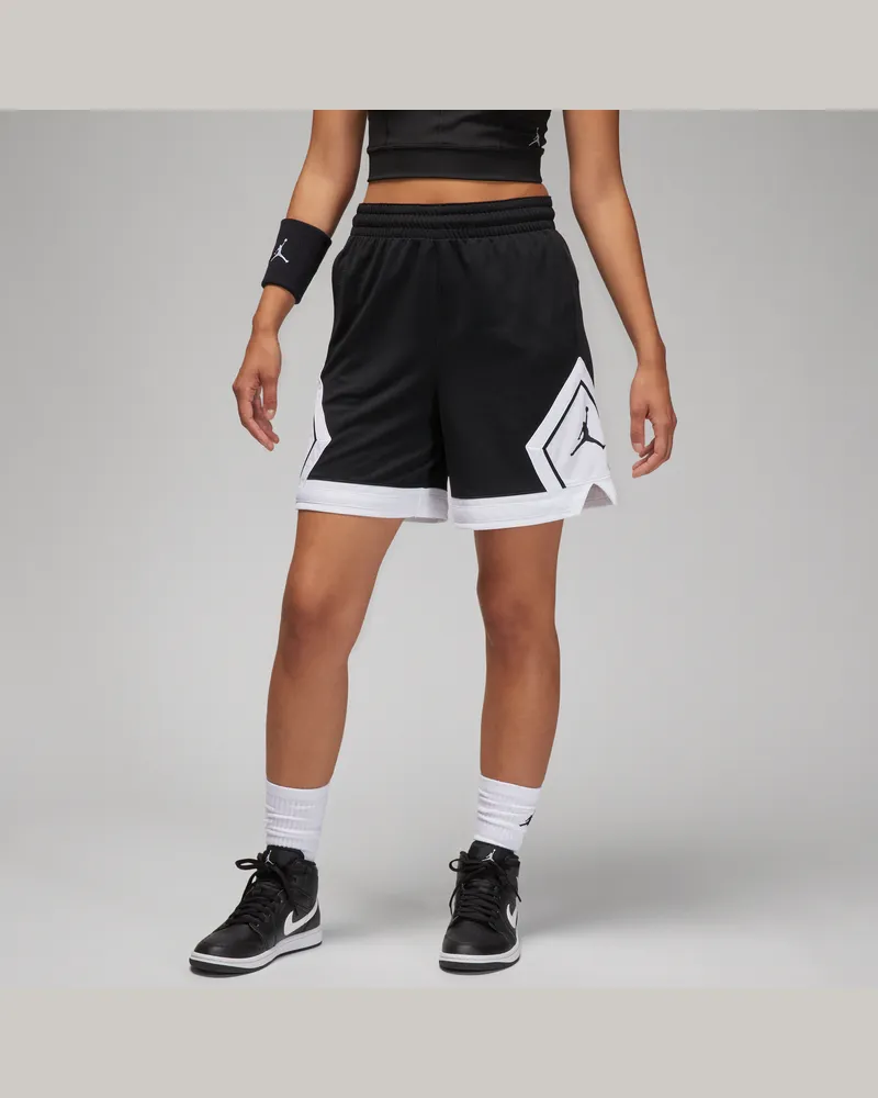 Jordan Sport Damenshorts mit diamantförmigen Akzenten - Schwarz Schwarz