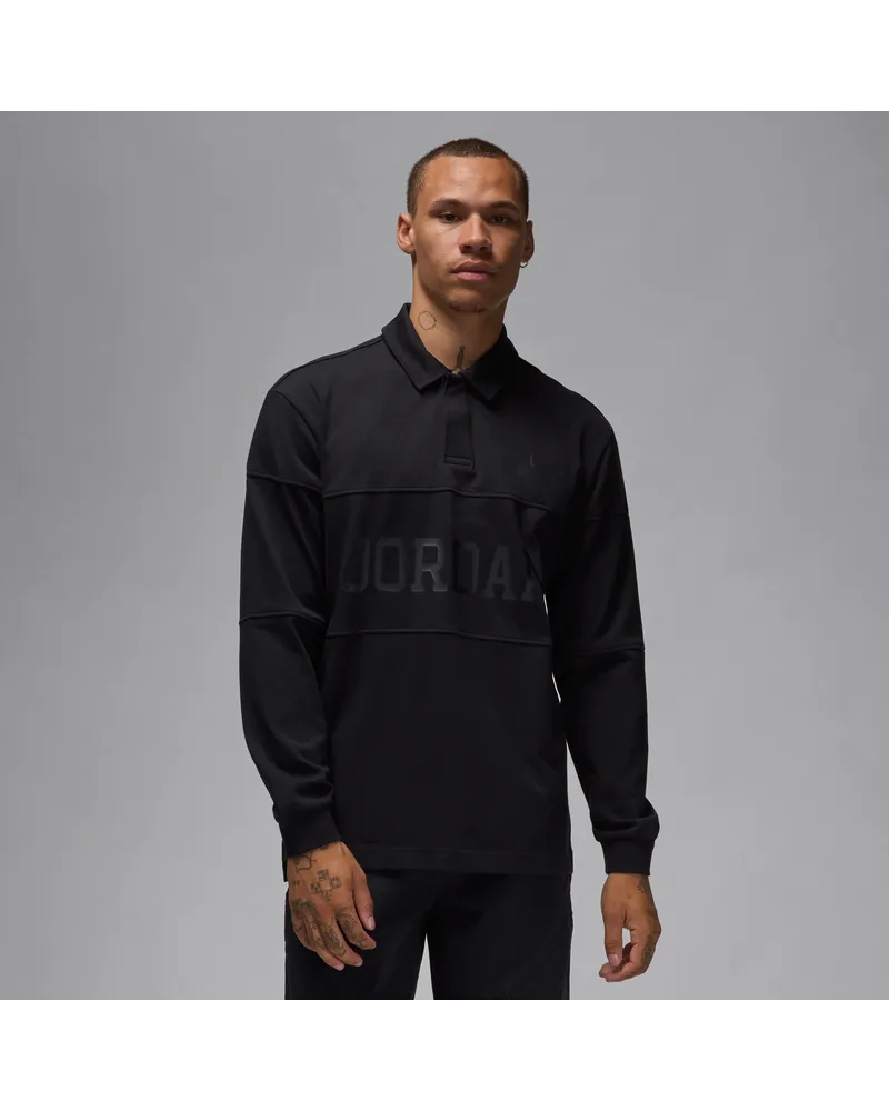 Nike Jordan Essentials Rugby-Longsleeve für Herren - Schwarz Schwarz