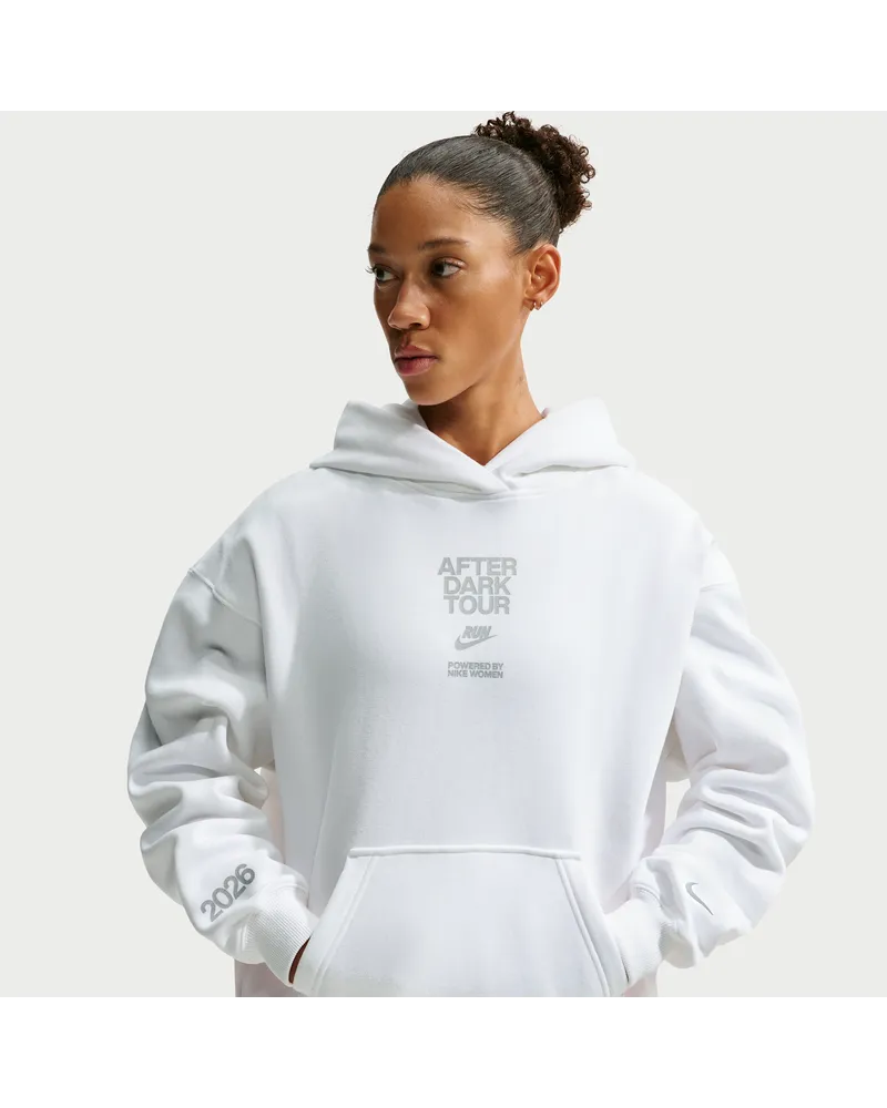 Nike Studio Fleece Medium Weight "After Dark Tour" Oversize-Hoodie (Damen) - Weiß Weiß
