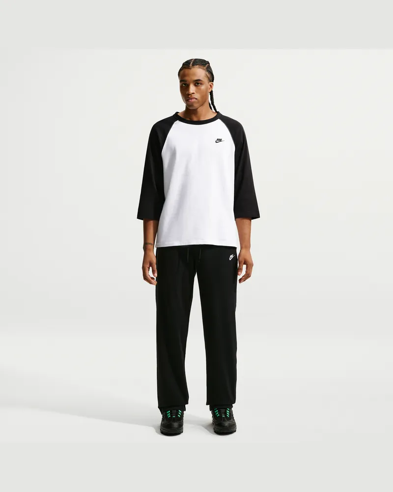 Nike Club Herren-Strickhose mit offenem Saum - Schwarz Schwarz