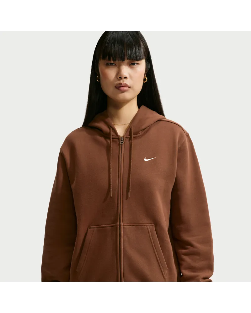 Nike Studio Fleece mittelschwere Kapuzenjacke (Damen) - Braun Braun