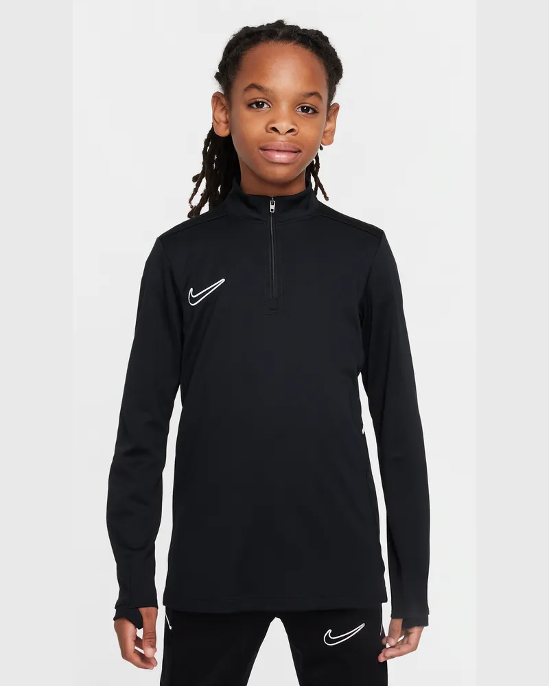Nike Academy Dri-FIT Fußballtrainings-Longsleeve mit 1/4-Reißverschluss (ältere Kinder) - Schwarz Schwarz