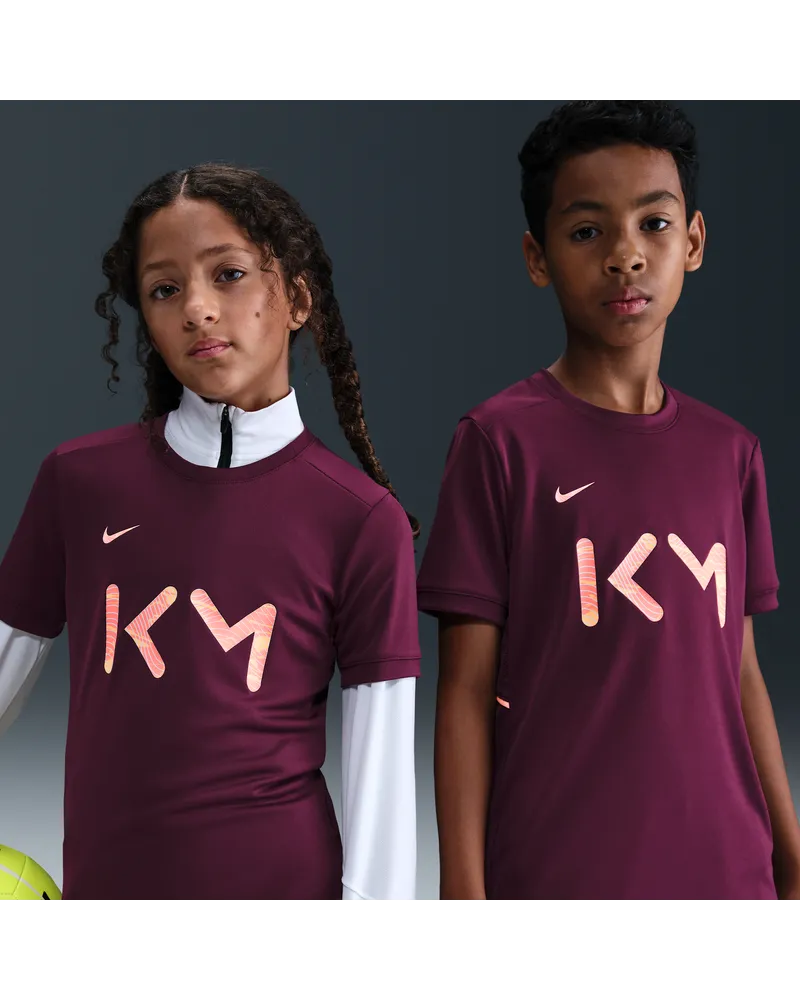 Nike Kylian Mbappé Academy  Dri-FIT Fußball-Top mit kurzen Ärmeln (ältere Kinder) - Rot Rot