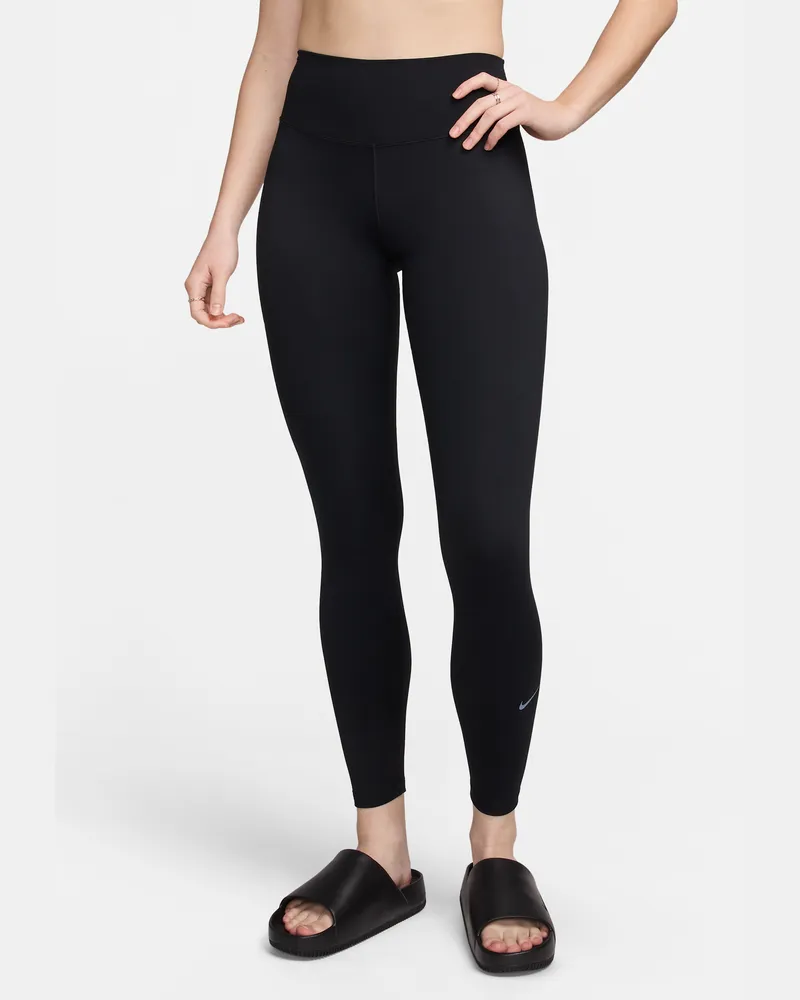 Nike One Leggings in voller Länge mit hohem Bund für Damen - Schwarz Schwarz