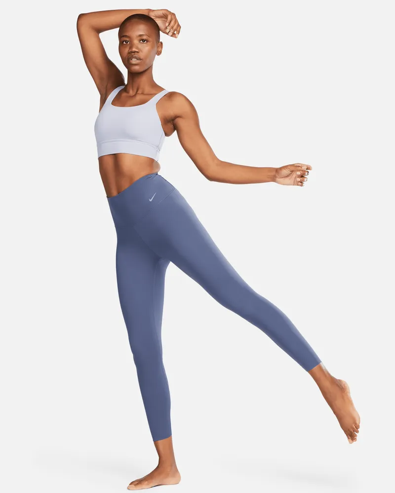 Nike Zenvy 7/8-Leggings mit sanftem Halt und hohem Taillenbund für Damen - Blau Blau