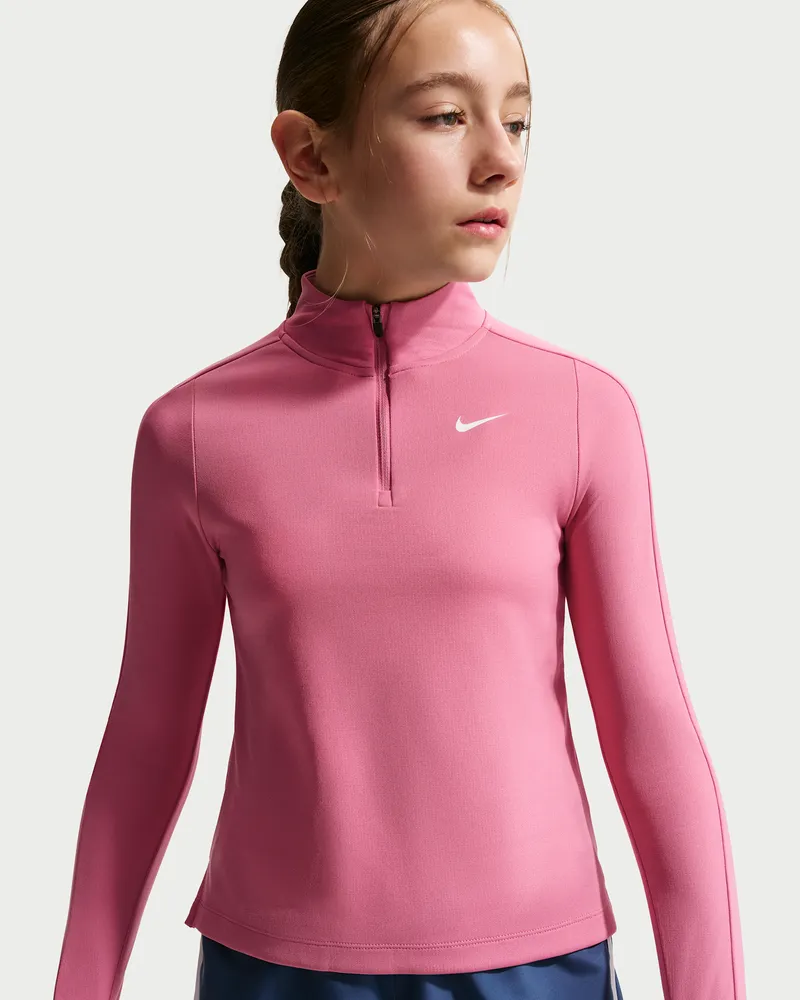 Nike Dri-FIT Longsleeve mit Viertelreißverschluss (Mädchen) - Pink Pink