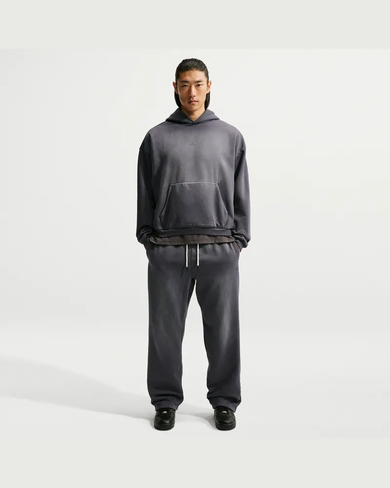 Nike Standard Issue angeraute, schwere Oversize-Basketballhose (Herren) - Schwarz Schwarz