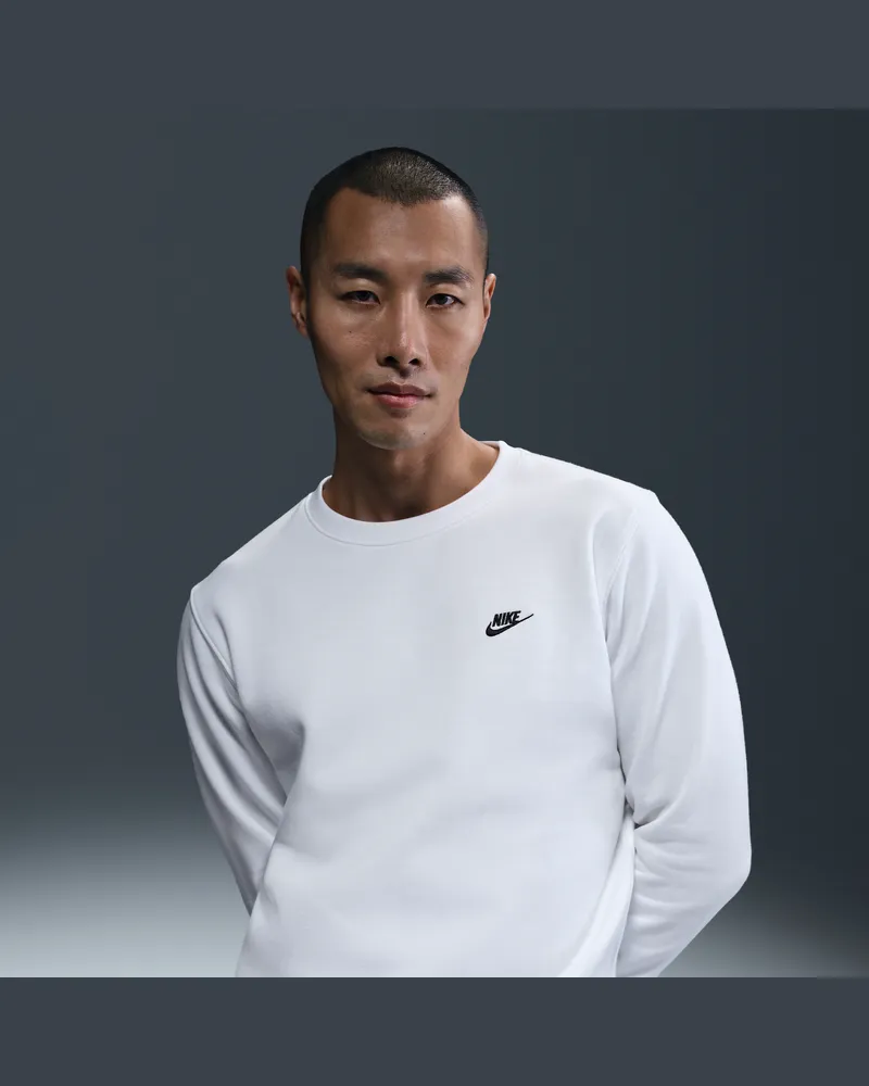 Nike Club Fleece-Rundhalsshirt (Herren) - Weiß Weiß