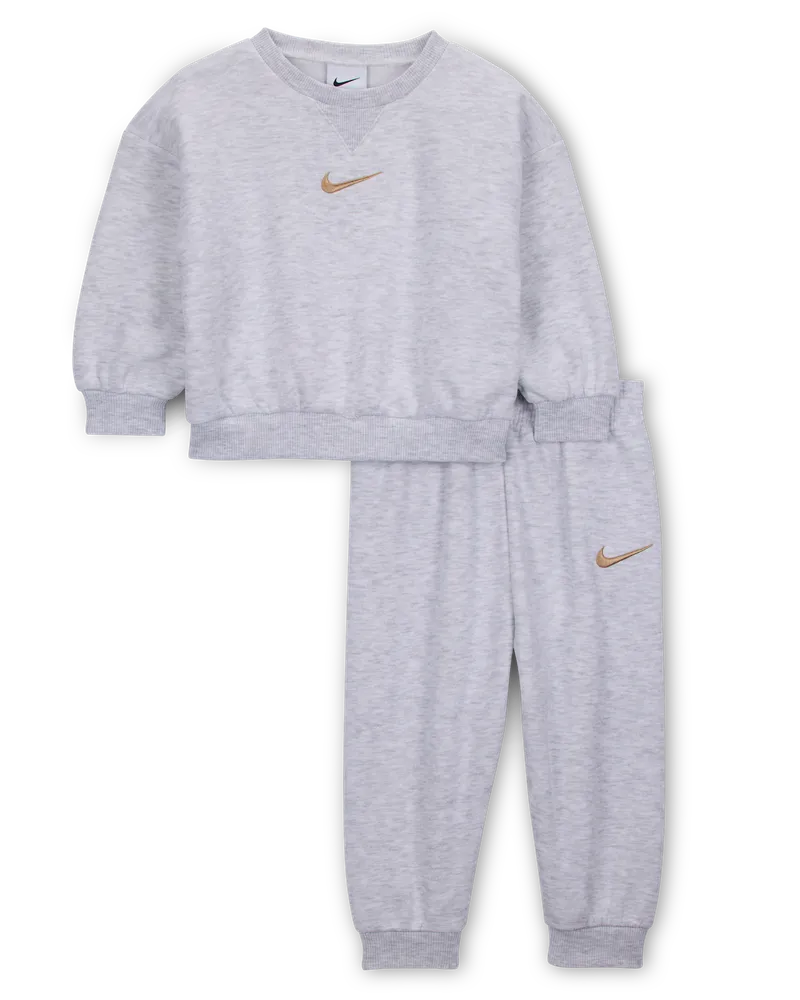 Nike 2-teiliges Essential Fleece-Rundhalsshirt-Set für Babys (12–24 Monate) - Braun Braun