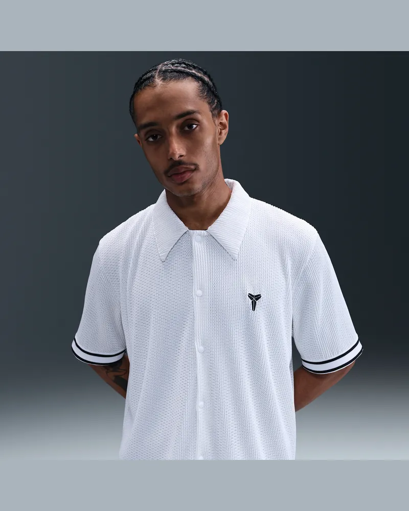 Nike Kobe plissiertes Kurzarm-Basketballoberteil (Herren) - Weiß Weiß