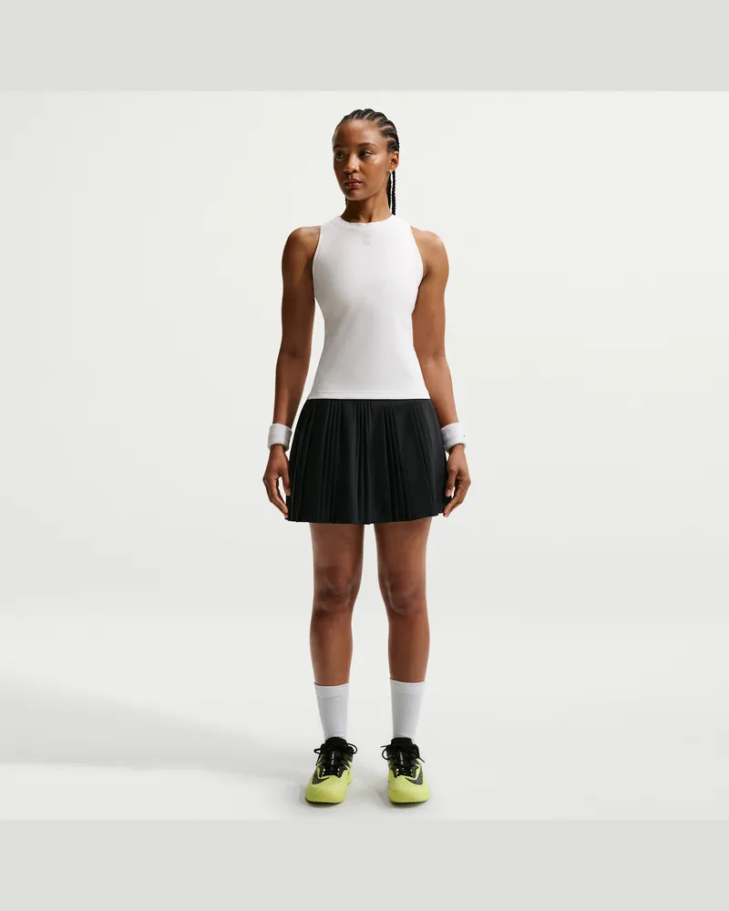 Nike Court Advantage Dri-FIT Tennisrock mit Falten (Damen) - Schwarz Schwarz