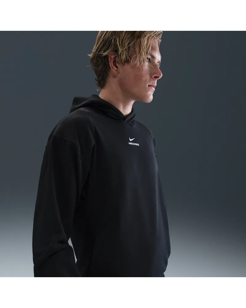 Nike Pro Mid-Layer Trainings-Hoodie mit Dri-FIT-Technologie (Herren) - Schwarz Schwarz