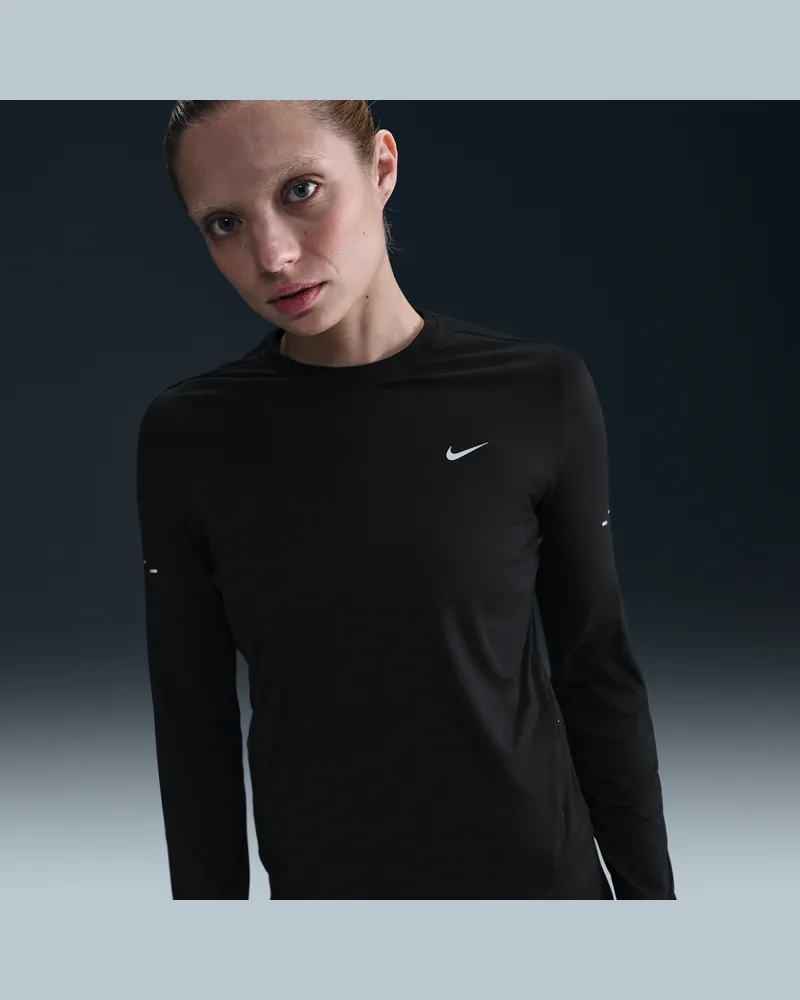 Nike Swift UV Lauf-Longsleeve mit Rundhalsausschnitt und Dri-FIT-Technologie (Damen) - Schwarz Schwarz