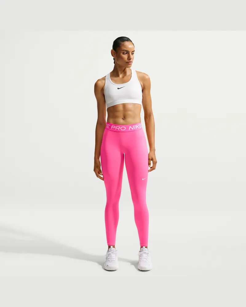 Nike Pro Leggings in voller Länge mit halbhohem Bund für Damen - Pink Pink