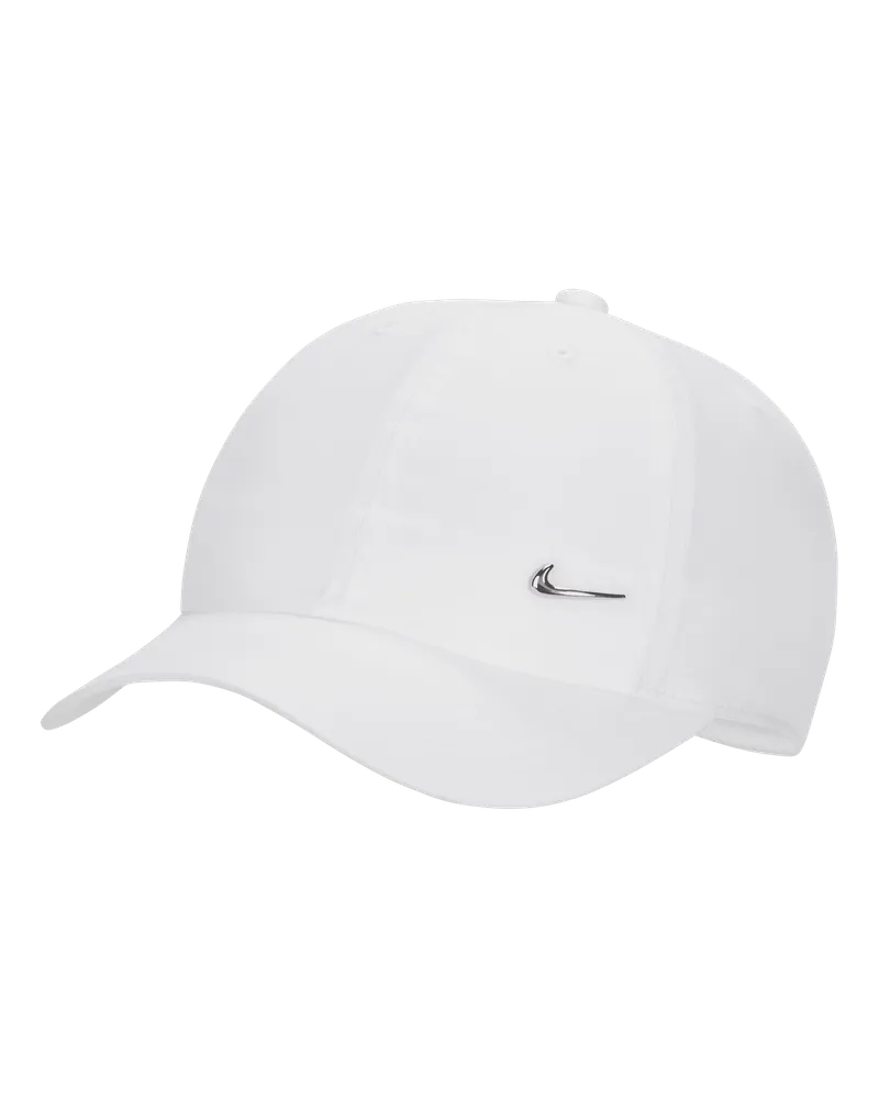 Nike Dri-FIT Club unstrukturierte Metall-Swoosh-Cap für Kinder - Weiß Weiß