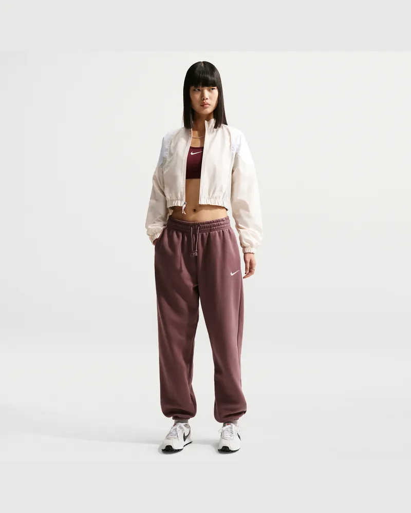 Nike Phoenix Fleece Oversize-Trainingshose mit hohem Taillenbund für Damen - Lila Lila