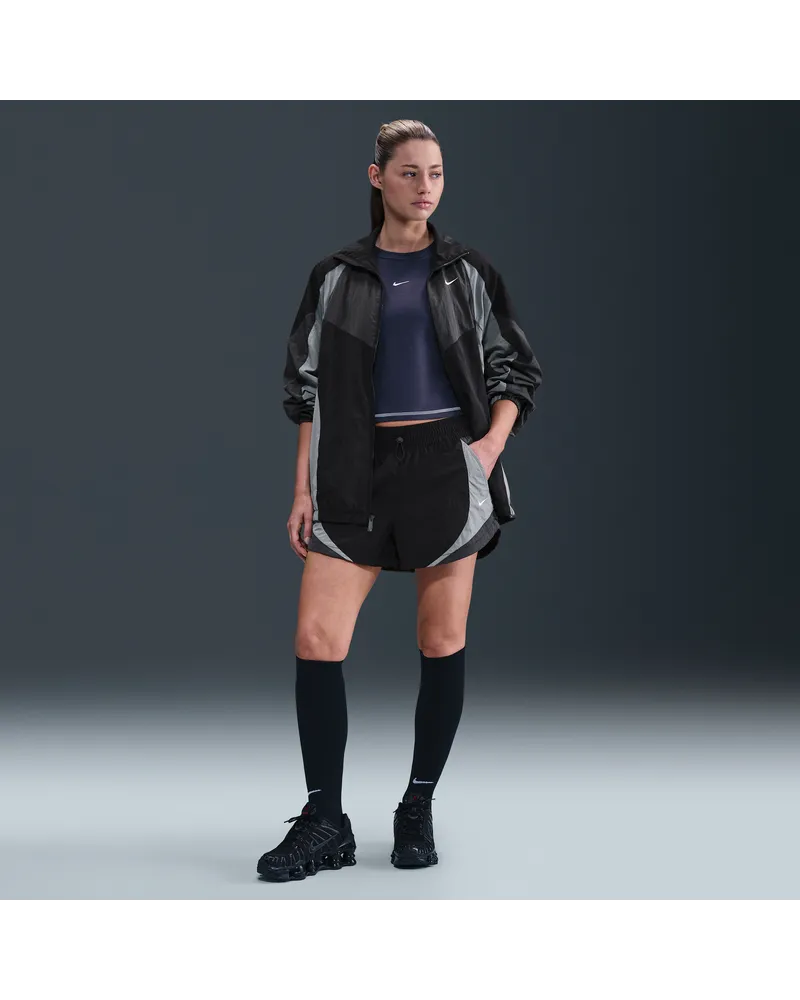 Nike weite Track-Shorts mit mittelhohem Bund (Damen) (ca. 7,5 cm) - Schwarz Schwarz