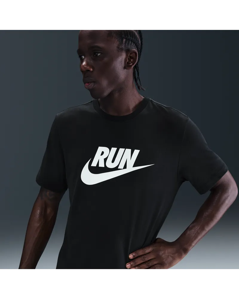 Nike Dri-FIT Lauf-T-Shirt (Herren) - Schwarz Schwarz