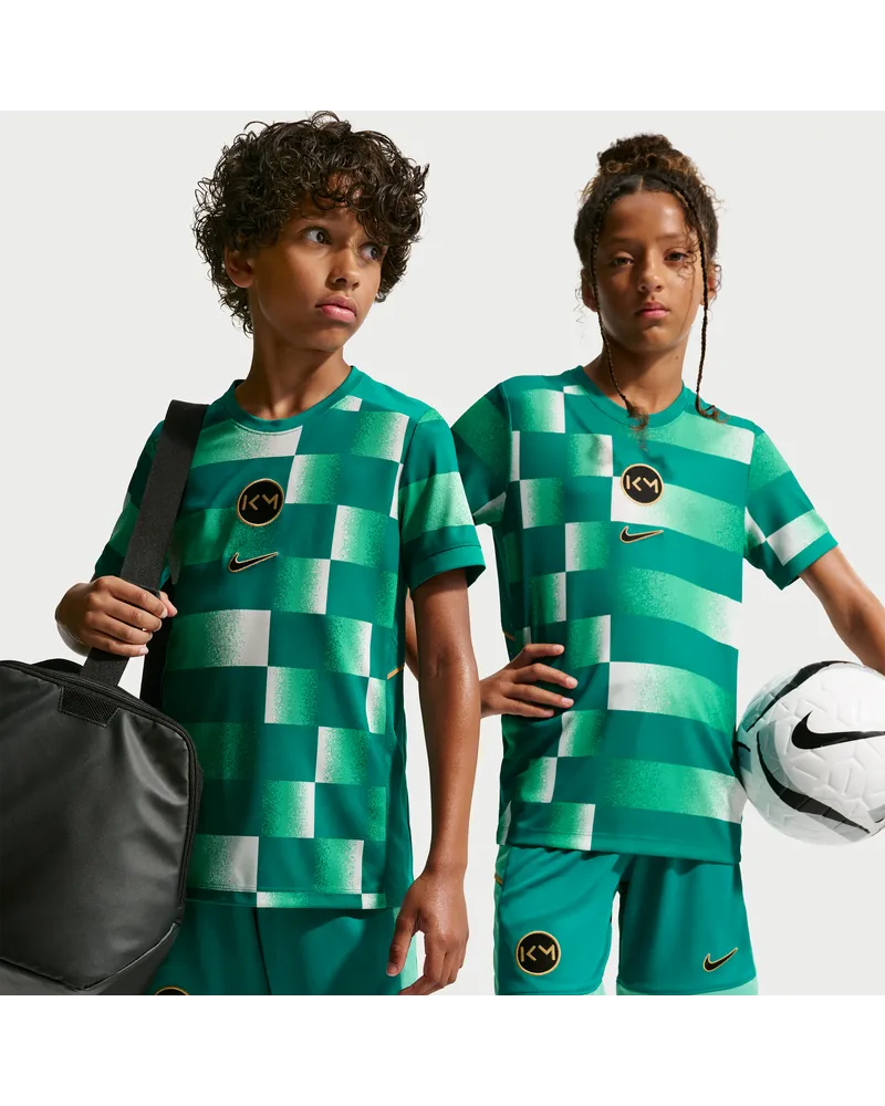 Nike Kylian Mbappé Academy Dri-FIT Kurzarm-Fußballoberteil (ältere Kinder) - Grün Grün