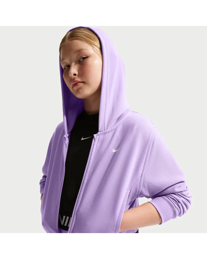 Nike Pro Fleece Dri-FIT-Kapuzenjacke (ältere Kinder) (Mädchen) - Lila Lila