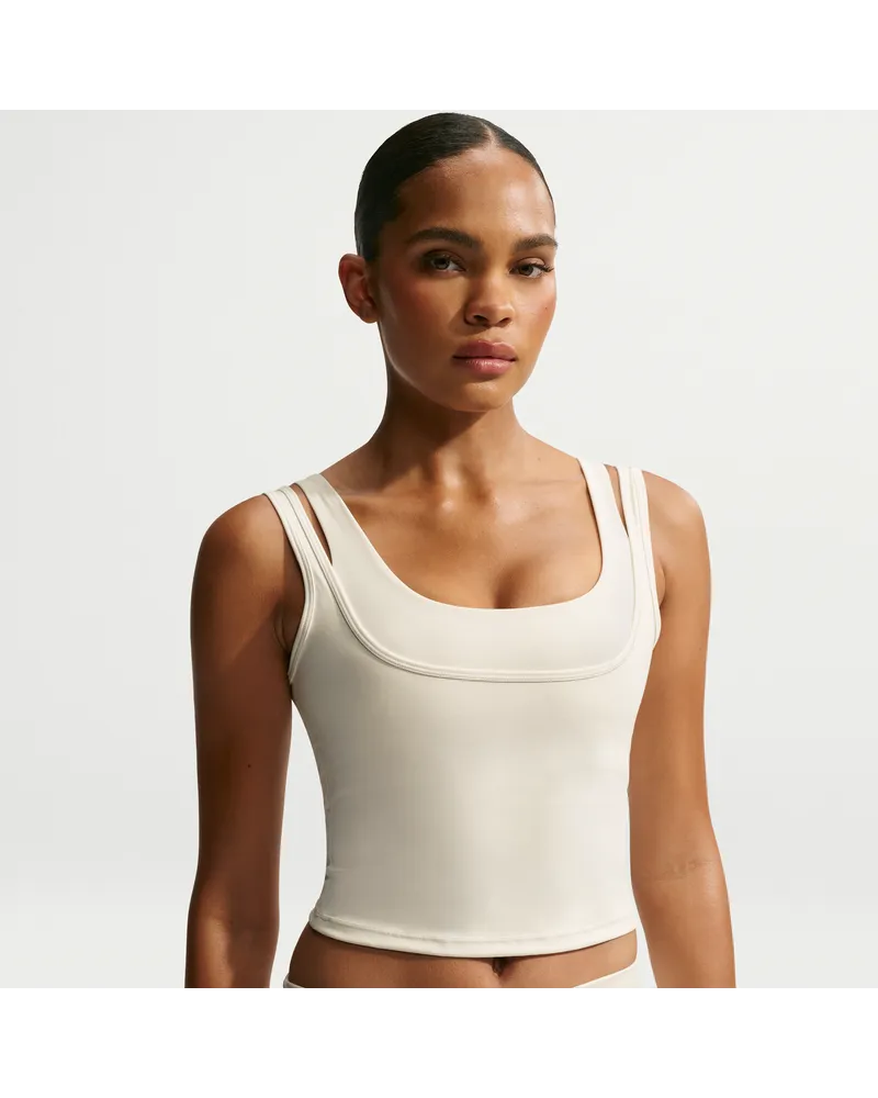 Nike SKIMS Matte Doppelträger-Tanktop mit U-Ausschnitt (Damen) - Weiß Weiß