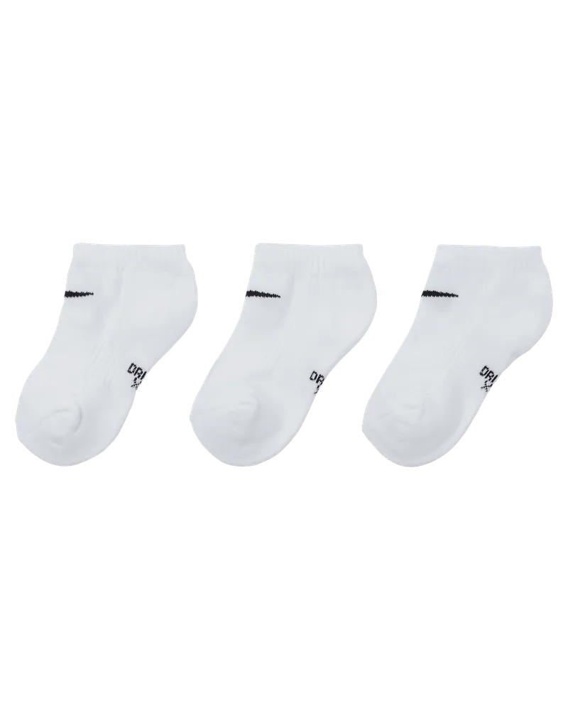 Nike Dri-FIT Performance No-Show-Socken für jüngere Kinder (3 Paar) - Weiß Weiß