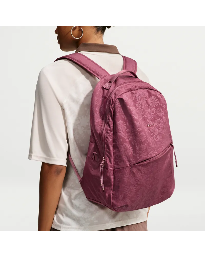 Nike Aura Rucksack mit Blumenmuster (24 l) - Rot Rot