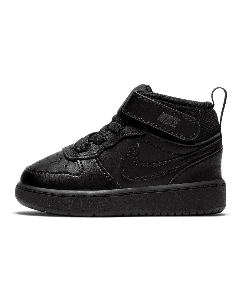 Nike Court Borough Mid 2 Schuh für Babys und Kleinkinder - Schwarz Schwarz