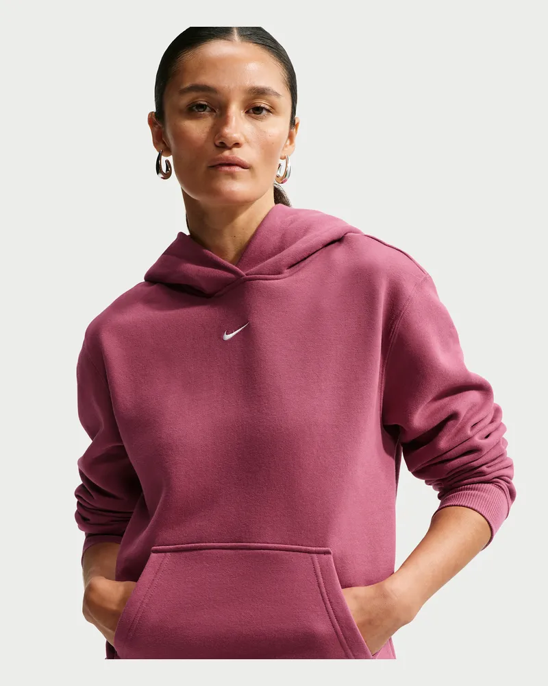 Nike Studio Fleece mittelschwerer Kapuzenpullover (Damen) - Rot Rot