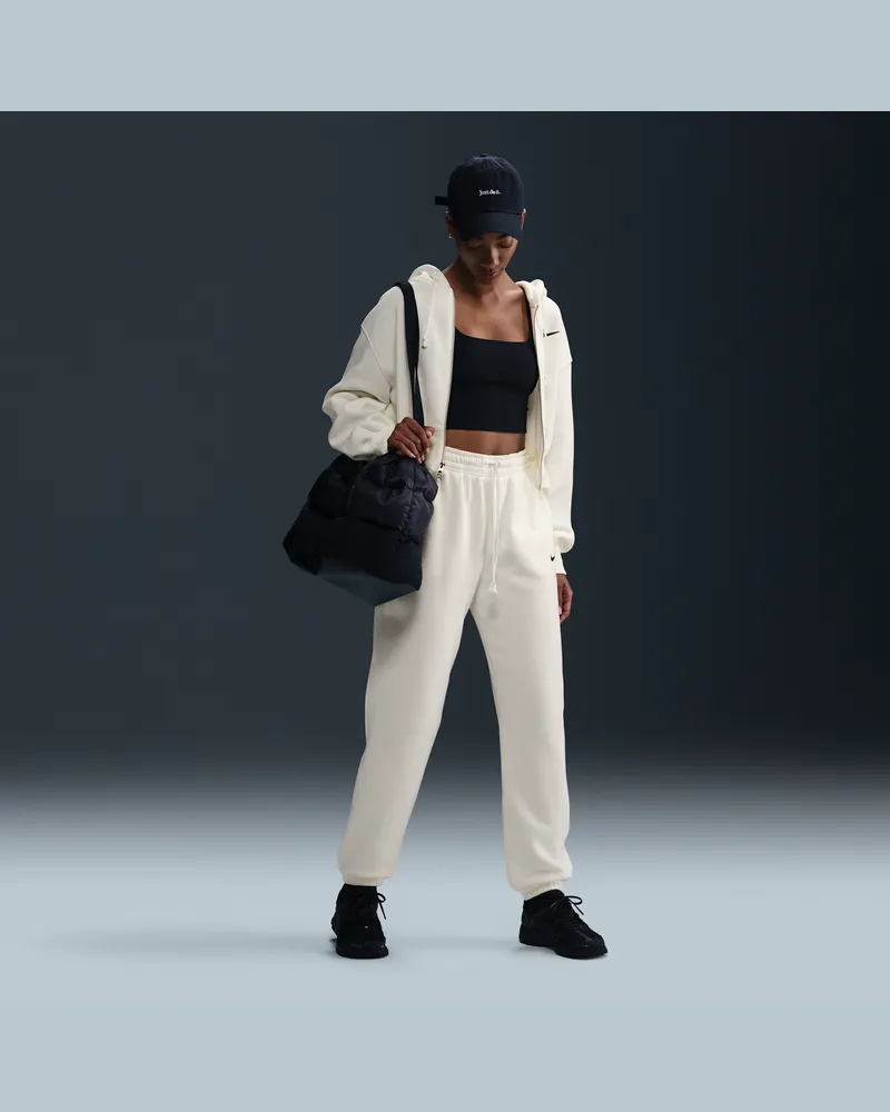 Nike Phoenix Fleece Oversize-Trainingshose mit hohem Taillenbund für Damen - Weiß Weiß