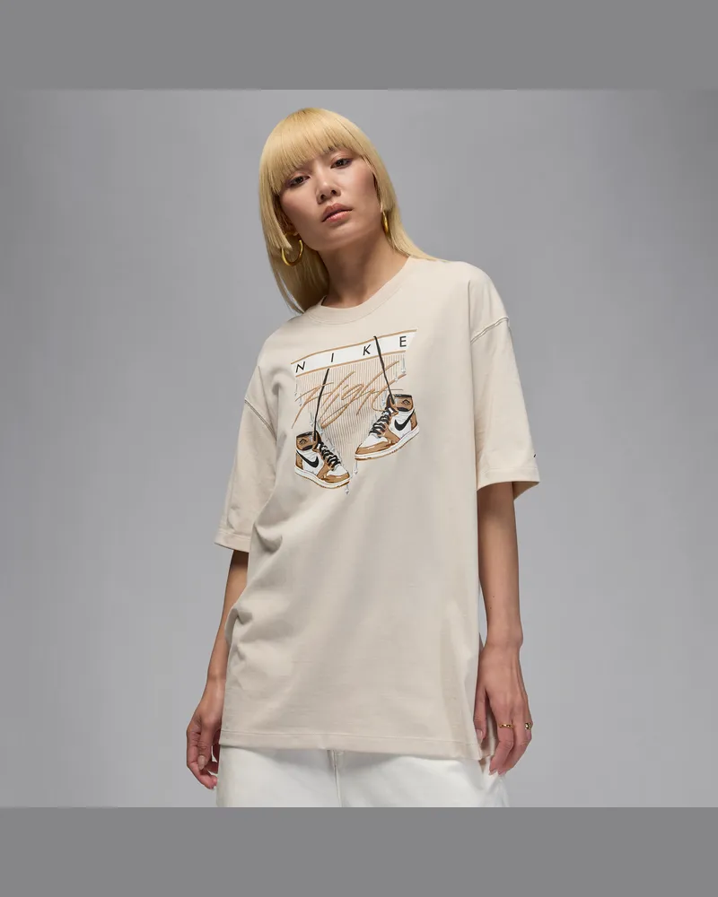 Jordan Flight extragroßes Damen-T-Shirt - Braun Braun