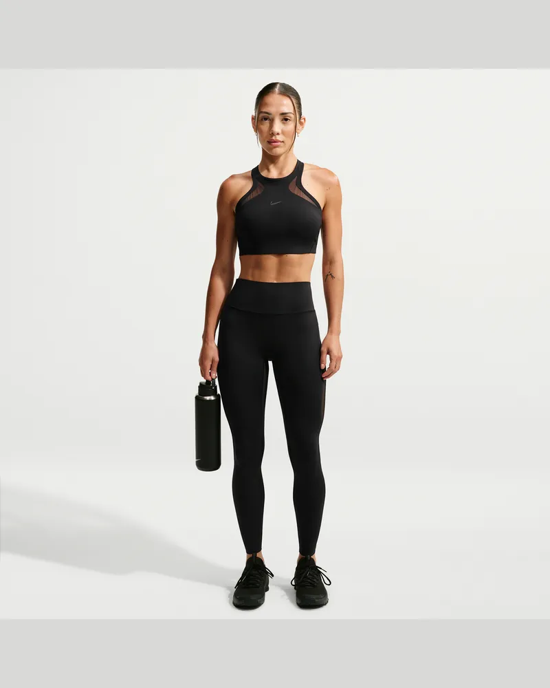 Nike Universa 7/8-Mesh-Leggings mit hohem Bund (Damen) - Schwarz Schwarz