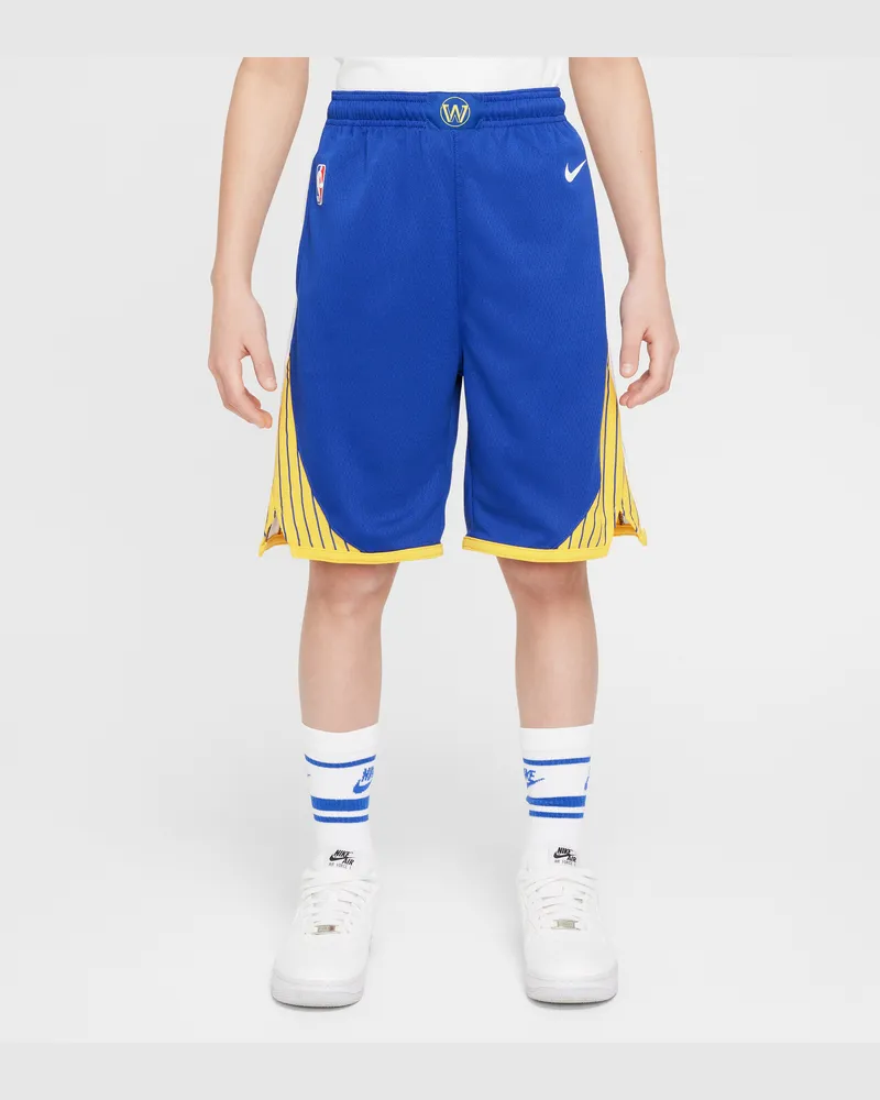 Nike Golden State Warriors 2023/24 Icon Edition  NBA Swingman Shorts für ältere Kinder (Jungen) - Blau Blau
