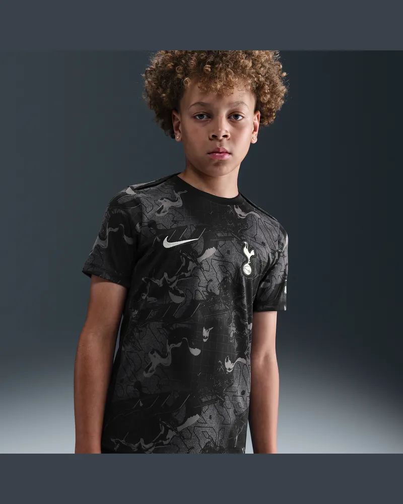 Nike Tottenham Hotspur Academy Pro Away  Dri-FIT kurzärmeliges Pre-Match-Fußballoberteil (ältere Kinder) - Schwarz Schwarz