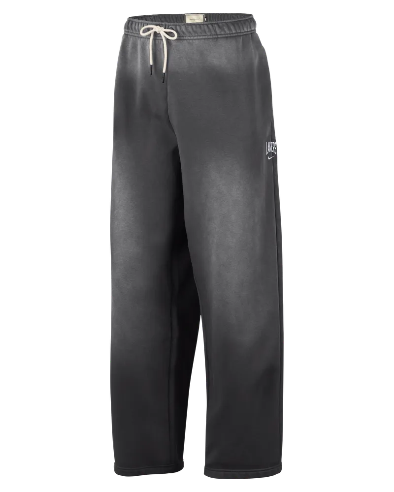 Nike Los Angeles Lakers Standard Issue  Fleece-Basketballhose mit offenem Saum (Herren) - Grau Grau