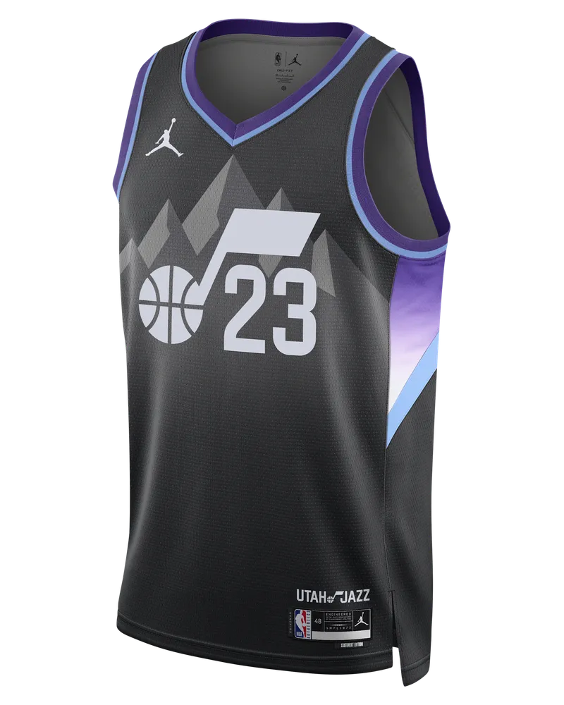 Nike Lauri Markkanen Utah Jazz 2024/25 Statement Edition Dri-FIT NBA Swingman Trikot (Herren) - Schwarz Schwarz