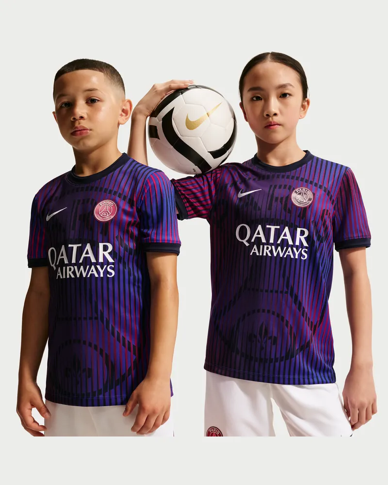 Nike Paris Saint-Germain Away  Pre-Match-Fußballoberteil mit Dri-FIT-Technologie (ältere Kinder) - Blau Blau