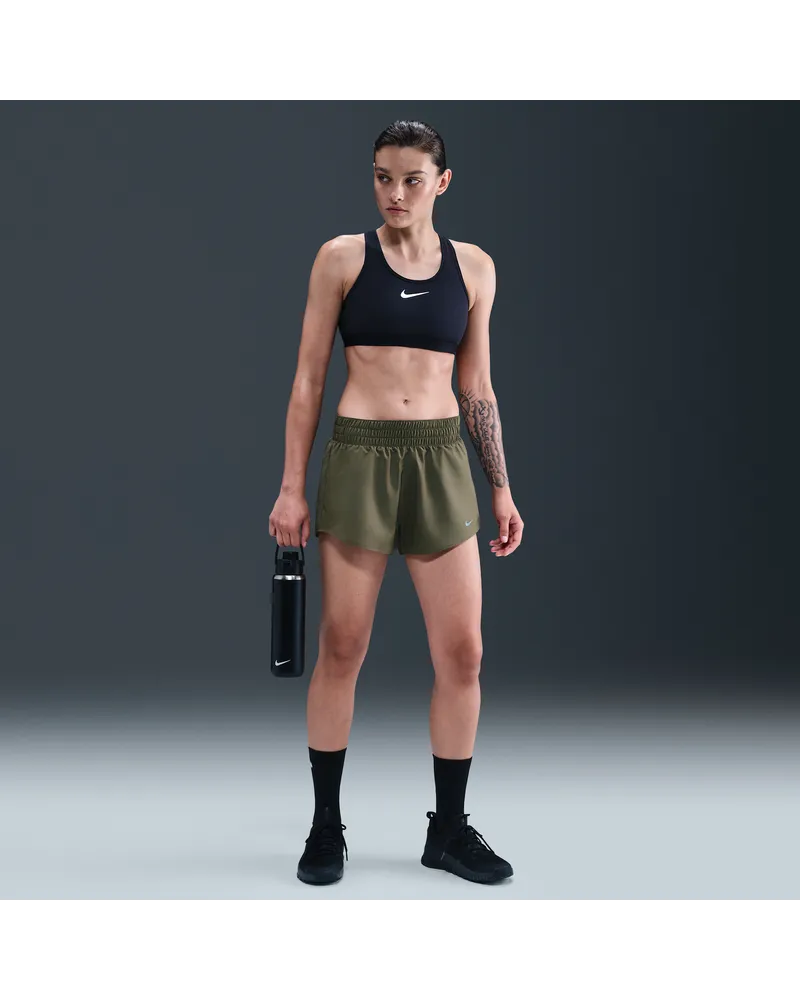 Nike One Dri-FIT-Shorts mit mittelhohem Bund und Futter für Damen (ca. 7,5 cm) - Grün Grün