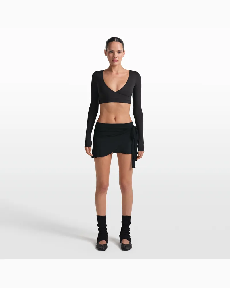 Nike SKIMS Wickelrock aus dehnbarem Strickmaterial (Damen) - Schwarz Schwarz