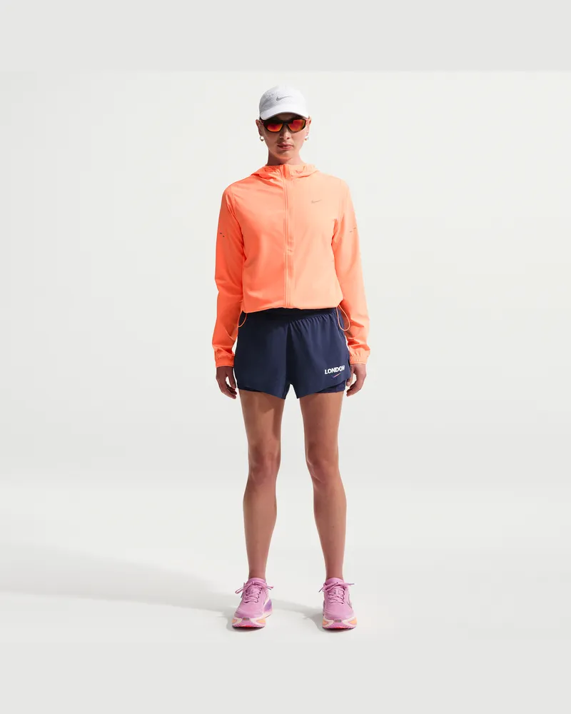 Nike Swft Dri-FIT 2-in-1-Laufshorts mit mittelhohem Bund (Damen) - Blau Blau