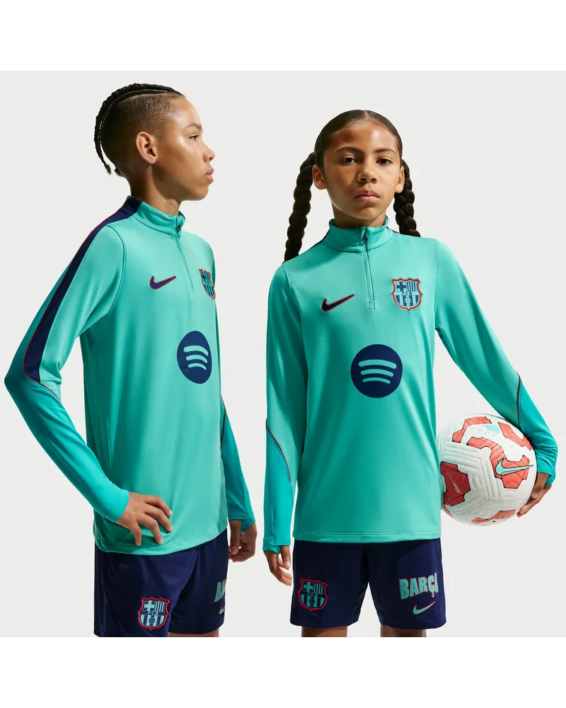 Nike FC Barcelona Strike Third  Dri-FIT Fußball-Drill-Oberteil aus Strickmaterial für ältere Kinder - Grün Grün
