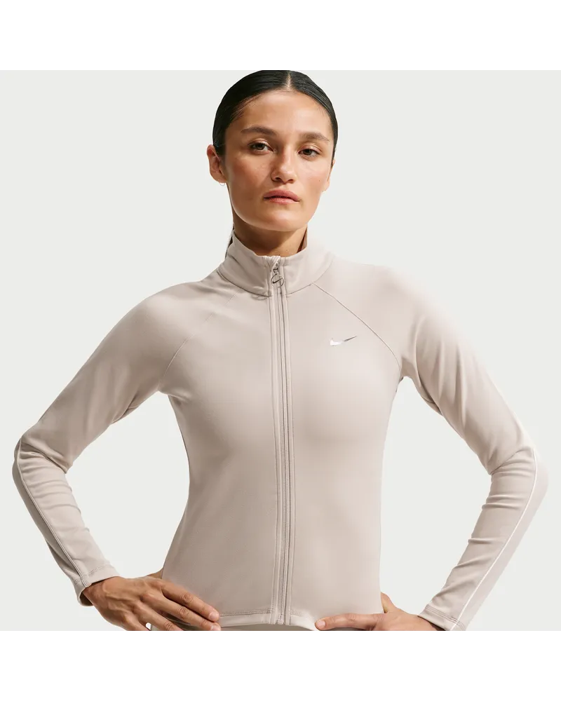 Nike Langarm-Jacke mit durchgehendem Reißverschluss (Damen) - Braun Braun